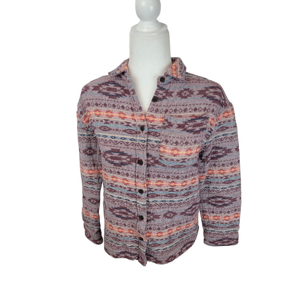 Mountain and Isles Southwestern Print Flannel 100% Cotton Button Down Shirt
